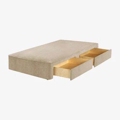 Feather & Black Harrison Spinks Premium Divan Base, Single - Herringbone Cotton, 2 Drawers