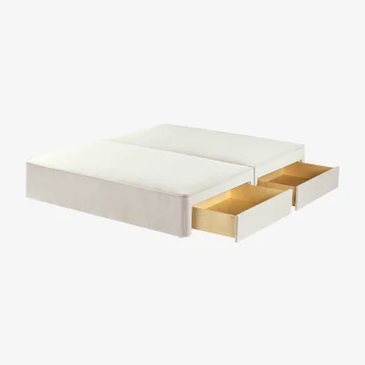 Feather & Black Harrison Spinks Classic Divan Base, Emperor - Greek Islands Chalk, 4 Drawers