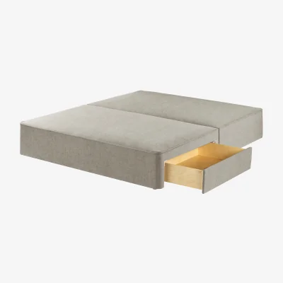 Feather & Black Harrison Spinks Classic Divan Base, Super King - Mole Pebble, 2 Drawers