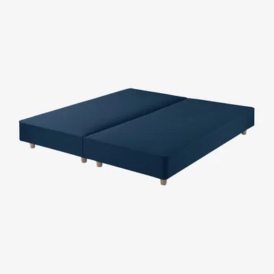 Feather & Black Harrison Spinks Classic Shallow Divan Base, Double - Seven Navy