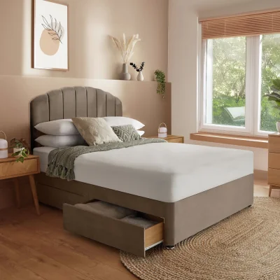 Habitat Silentnight Middleton Kingsize 4 Drawer Divan Bed - Mink