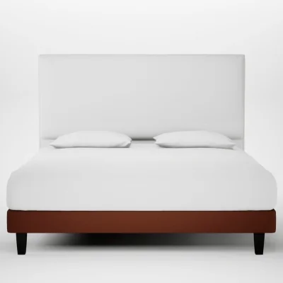 Heal's Heal's Shallow Divan Super King Smart Cotton Linen Rust Dark Solid Wood Feet