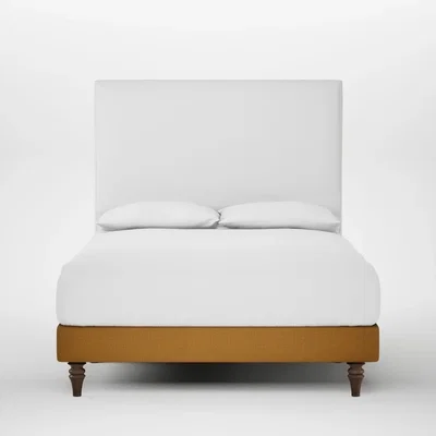 Heal's Heal's Shallow Divan Double Smart Cotton Linen Sahara Light Turned Feet