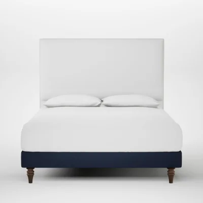 Heal's Heal's Shallow Divan King Smart Cotton Linen Indigo Light Turned Feet