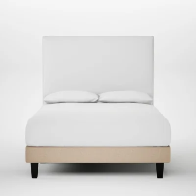 Heal's Heal's Shallow Divan Double Smart Cotton Linen Rice Dark Solid Wood Feet