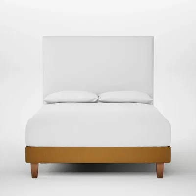 Heal's Heal's Shallow Divan Double Smart Cotton Linen Sahara Light Soild Wood Feet