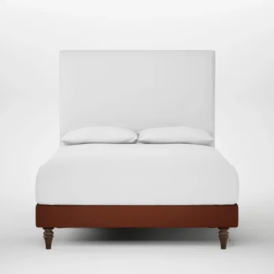 Heal's Heal's Shallow Divan Double Smart Cotton Linen Rust Light Turned Feet