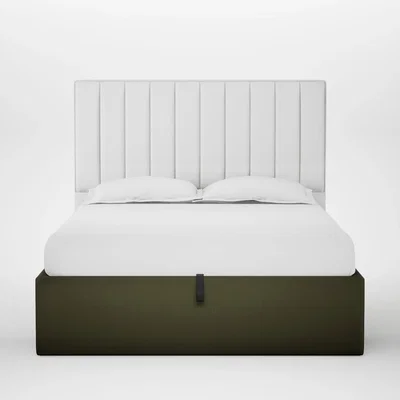 Heal's Heal's Lift Storage Divan King Smart Cotton Linen Myrtle Black Feet