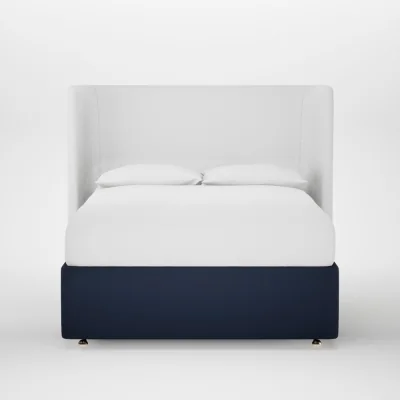 Heal's Heal's Deep Divan Double Smart Cotton Linen Indigo None