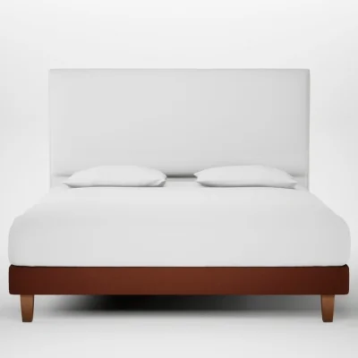 Heal's Heal's Shallow Divan Super King Smart Cotton Linen Rust Light Soild Wood Feet