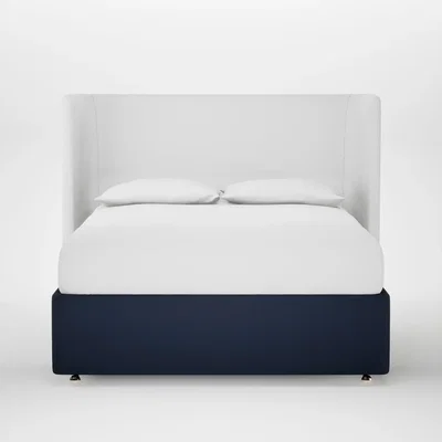 Heal's Heal's Deep Divan King Smart Cotton Linen Indigo None