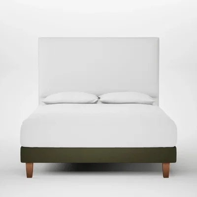 Heal's Heal's Shallow Divan King Smart Cotton Linen Myrtle Light Soild Wood Feet