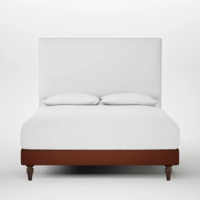 Heal's Heal's Shallow Divan King Smart Cotton Linen Rust Light Turned Feet