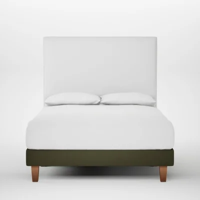 Heal's Heal's Shallow Divan Double Smart Cotton Linen Myrtle Light Soild Wood Feet