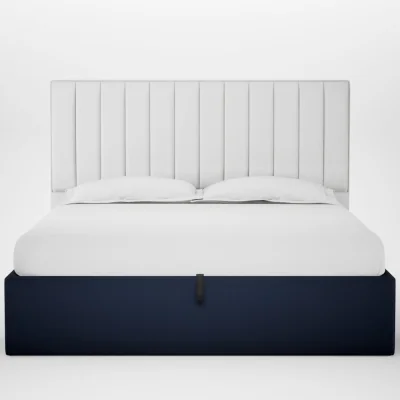Heal's Heal's Lift Storage Divan Super King Smart Cotton Linen Indigo Natural Feet