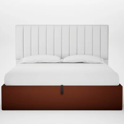 Heal's Heal's Lift Storage Divan Super King Smart Cotton Linen Rust Black Feet