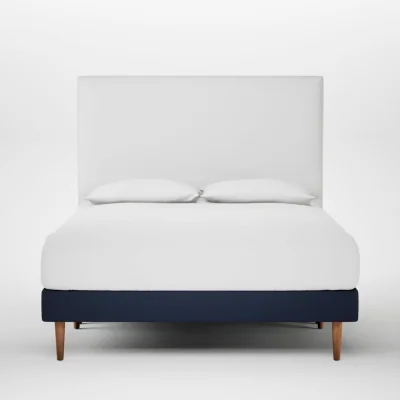 Heal's Heal's Shallow Divan King Smart Cotton Linen Indigo Light Stem Feet