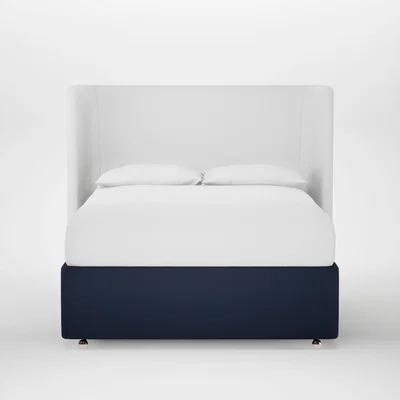 Heal's Heal's Deep Divan Double Smart Cotton Linen Indigo 2 Footend