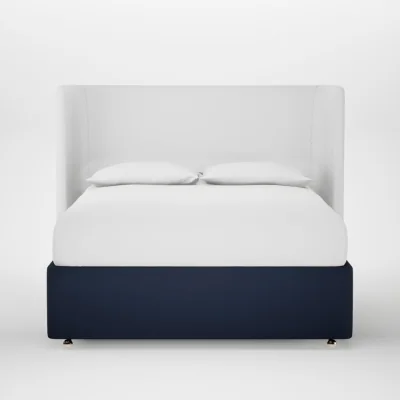 Heal's Heal's Deep Divan King Smart Cotton Linen Indigo 2 Footend