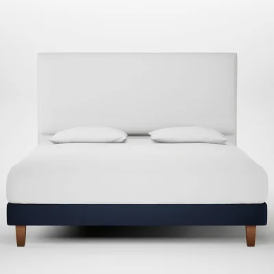 Heal's Heal's Shallow Divan Super King Smart Cotton Linen Indigo Light Soild Wood Feet