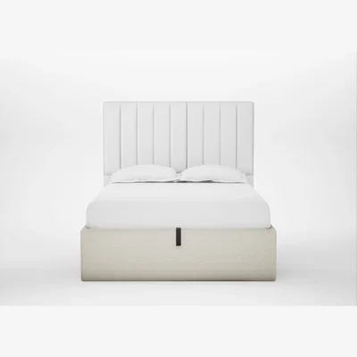 Heal's Heal's Lift Storage Divan Double Cotton Velvet Evergreen Natural Feet