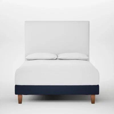 Heal's Heal's Shallow Divan Double Smart Cotton Linen Indigo Light Soild Wood Feet
