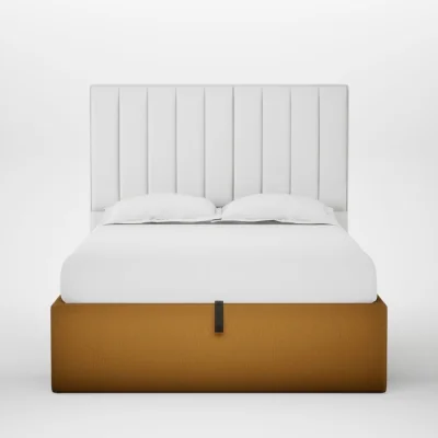 Heal's Heal's Lift Storage Divan Double Smart Cotton Linen Sahara Black Feet