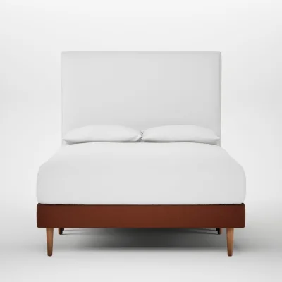 Heal's Heal's Shallow Divan Double Smart Cotton Linen Rust Light Stem Feet