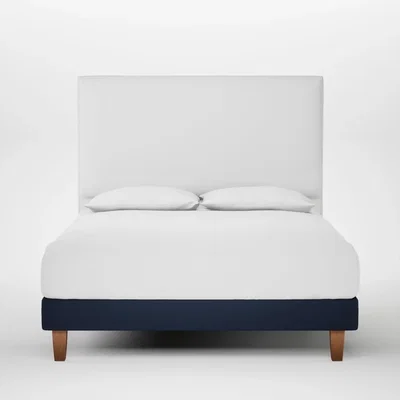 Heal's Heal's Shallow Divan King Smart Cotton Linen Indigo Light Soild Wood Feet