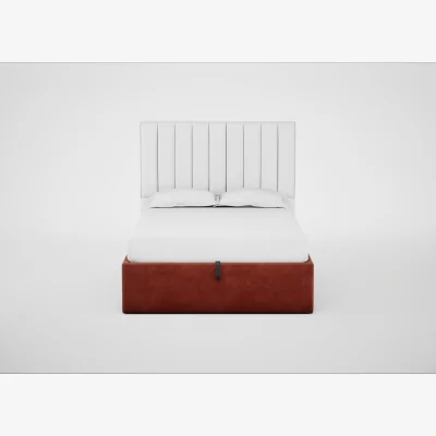 Heal's Heal's Lift Storage Divan Double Smart Luxe Velvet Tawny Natural Feet