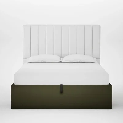 Heal's Heal's Lift Storage Divan King Smart Cotton Linen Myrtle Natural Feet