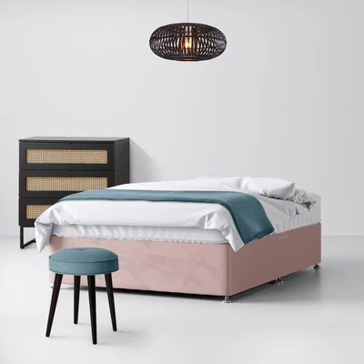 Happy Beds King Size - Divan Bed - Pink - Velvet - 5ft - Happy Beds