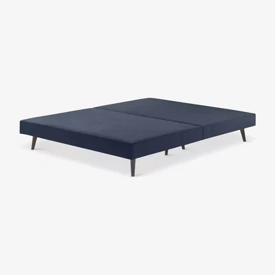John Lewis John Lewis Padded Slim Upholstered Divan Base, Small Double, Dark Nordic Blue