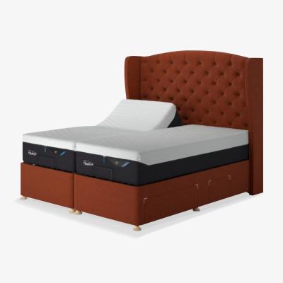 John Lewis TEMPUR® Suffolk Adjustable Disc 4 Drawer Divan Base, King Size