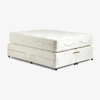 OKA OKA, Deluxe Divan Bed Base with Drawers - Super King - White, Divan Bed