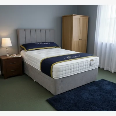 Downtown Highgrove Greenwich Mattress and Divan Set With Headboard - 180cm Super King - End Lift Ottoman - Strutted Headboard