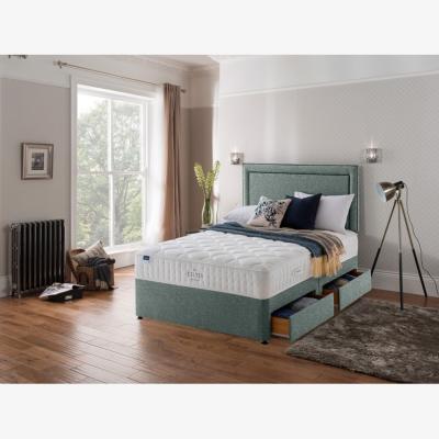 Downtown Silentnight Capri Geltex Mattress and Slimline Divan Set - 150cm King - 4 Drawers - Standard Fabric