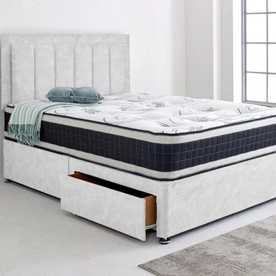 The Range Barcelona Divan Base with Headboard - White / Super King / No Drawers