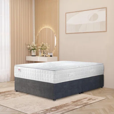 The Range Plush Velvet Divan Bed with Memory Foam Pocket Spring Mattress - Charcoal /  0 / Small Single