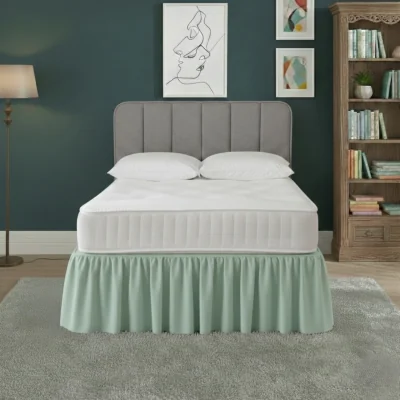 The Range Base Valance Polycotton Sheet for Divan Beds Easy Care Bed Base Cover - Mint / Superking