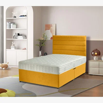 The Range Dozer Divan Bed 54 inch Headboard Plush - Mustard