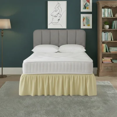 The Range Base Valance Polycotton Sheet for Divan Beds Easy Care Bed Base Cover - Lemon / Single