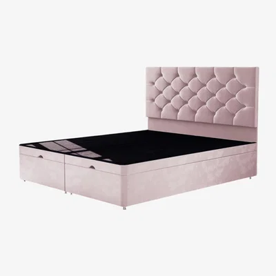 The Range Savannah Chesterfield Ottoman Divan Bed  - Pink   / Double