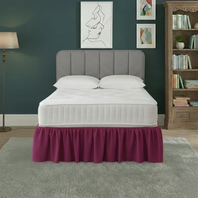 The Range Base Valance Polycotton Sheet for Divan Beds Easy Care Bed Base Cover - Fuchsia / Superking