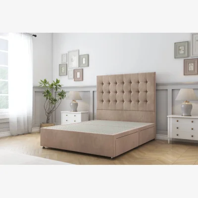 The Range Alabama Mink Naples Divan Bed Base 2 Drawers Foot-End - 54 Inch Floor Standing Headboard - Mink / 1800mm