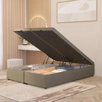 The Range Ottoman Divan Bed Frame End Opening - Wheat / King