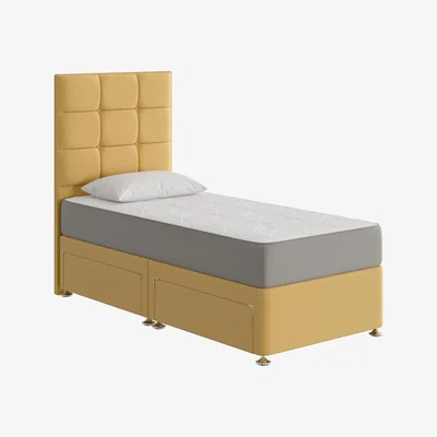 Furniture Village Sleep Story - Cool Gel 2500 Divan Set - Single - Yellow