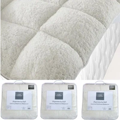 The Range Super Soft Teddy Mattress Topper Enhancer Bedding - White Single 90 X 190cm / Single