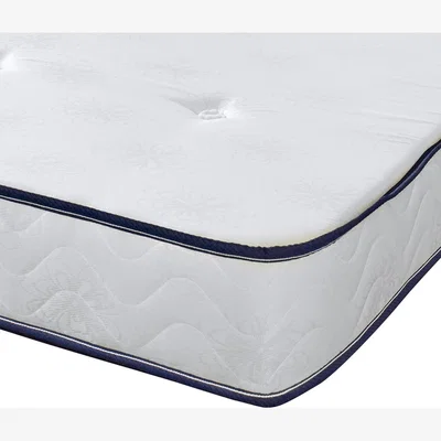 The Range Black  White Hand Tufted Budget Mattress - White Damask material with, dark taped edge / White & Black / Small Single
