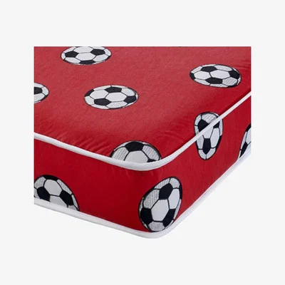 The Range Red Football Lux Budget Kids Mattress - Red Football Design / Small Single